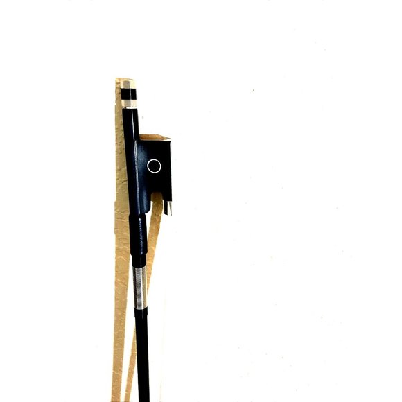 Violin Bow Black Carbon Fiber Real Horsehair Ebony Frog leather Grip - Picture 2 of 10